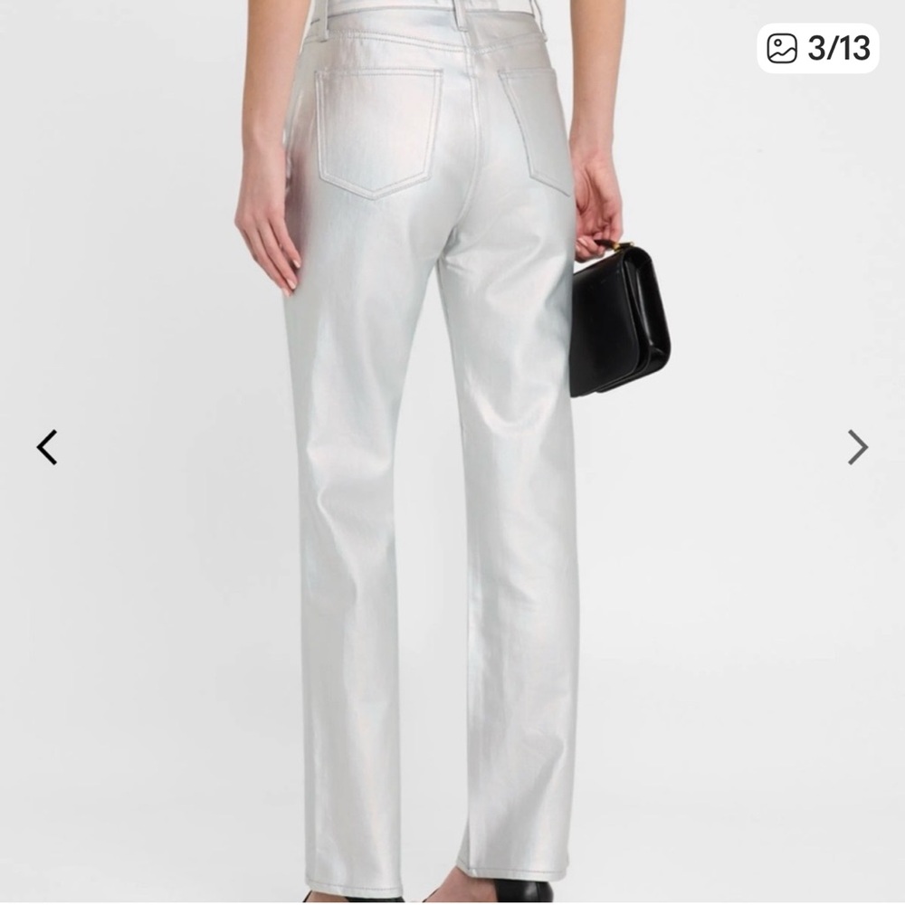 Pistola Cassie High Rise Coated Prism Straight Leg Metallic Stretch Denim Jeans